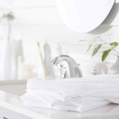Amazon Basics 100% Cotton Hand Towels, Fade-Resistant, Soft and Absorbent, 16 x 26 inches, White, 6-Pack - color: White, size: Hand Towel (Pack of 6), style: Classic