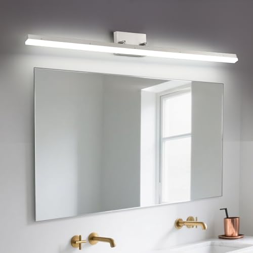 48 inch LED Modern Bathroom Vanity Lighting Fixtures Over Mirror, Brushed Nickel Adjustable Makeup Vanity Light Bar Dimmable 46W 5000K Cool White - color: Nickel-48 Inch 5000k