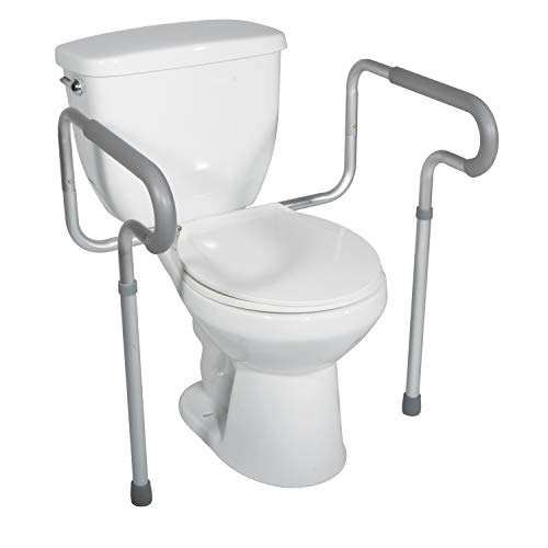 Drive Medical RTL12000 Bathroom Grab Bar for Toilets, White | Bathroom Grab Bar Designed for Toilets to Provide Extra Stability and Support for Safer Everyday Use at Home