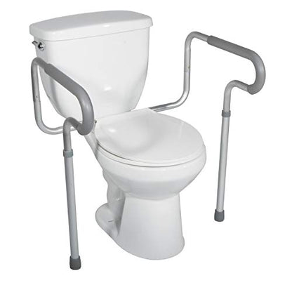 Drive Medical RTL12000 Bathroom Grab Bar for Toilets, White | Bathroom Grab Bar Designed for Toilets to Provide Extra Stability and Support for Safer Everyday Use at Home