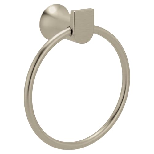 Moen Genta LX Modern Wall Mount Bathroom Hand Towel Ring, Brushed Nickel, BH3885BN - color: Brushed Nickel