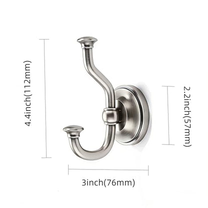 1 Pack 4-1/2 Inch Zinc Alloy Brushed Nickel Towel Hooks | Solid Metal | Wall Mount | Robe Hooks | Coat Hooks | For Bathroom, Shower, Bedroom, Entryway | Bathroom Hardware Accessories - color: Brushed Nickel