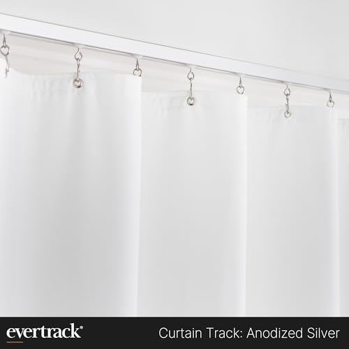 Curtain Track - Ceiling Mounted Curtain Rail for Curtains, Drapes, and Room Dividers - USA Made - Small (8 Feet), Anodized Silver - color: Anodized Silver, size: Small (8 Feet)