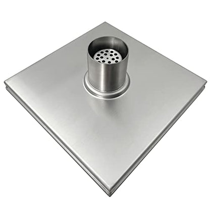 Neodrain 8 in Brushed Square Shower Drain with Quadrato Pattern Grate | 304 Stainless Steel Square Drain for bathroom, with Hair Strainer and Lifting Hook,Waterproof & Durable, CUPC Certified - color: Stainless, size: 8 IN