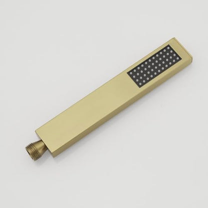 Hand Shower Wand Handheld Shower Spray High Pressure Single Function Luxury Hand Showerhead Brushed Gold - color: Brushed Gold, style: Square