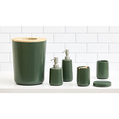 iDesign Ceramic Earth Collection Ceramic Bar Soap Dish, Moss - color: Moss, size: Soap Dish