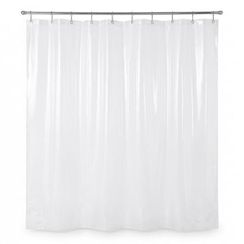 Epica Waterproof Shower Curtain Liner for Bathroom, Metal Grommets (Clear) | Rust-Resistant, Fights Odor and Stains, Nylon Mesh Header - color: Clear