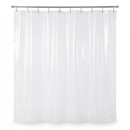Epica Waterproof Shower Curtain Liner for Bathroom, Metal Grommets (Clear) | Rust-Resistant, Fights Odor and Stains, Nylon Mesh Header - color: Clear