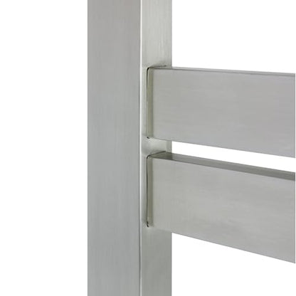 WarmlyYours Grande Heated Towel Rack, 10 Bars, Brushed Stainless Steel | Wall-mounted electric towel warmer rack and dryer, 120V hardwired, flat heated bars for towels and bathrobes - color: Brushed Stainless Steel, size: 10 Bars