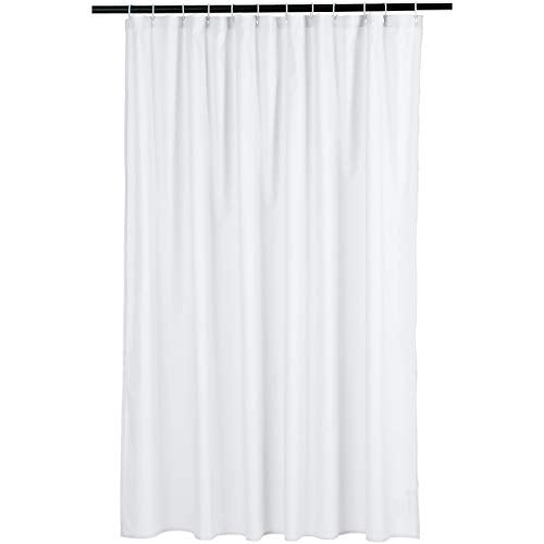 Amazon Basics Lightweight Super Soft Easy Care Microfiber Waffle Texture Shower Curtain , 72" x 72", White - color: White, size: 72"W x 72"L (Pack of 1), style: Waffle Texture