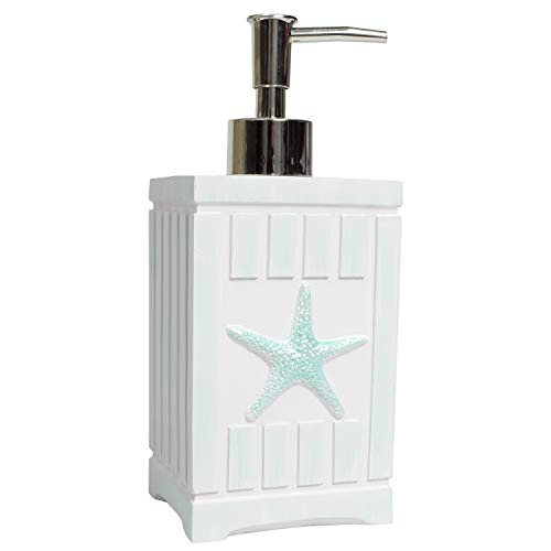 Sweet Home Collection Bathroom Accessories Sets Unique Collections Modern Classic Contemporary Decorative Beautiful Designs Bath Shower Tub Décor, Lotion Pump/Soap Dispenser, Beach Shells (Pack of 1) - color: Beach Shells, size: 1 Piece - Lotion Pump/Soap