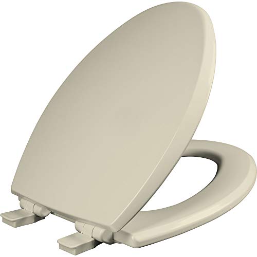 Mayfair Cassel Slow Close Toilet Seat, Easy Clean, Non Slip Premium Wood Seat, Easy Install, Made in USA, Elongated, Bone - size: Elongated