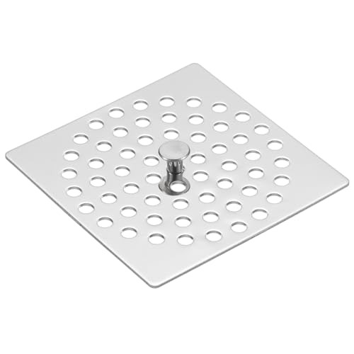 uxcell Shower Drain Hair Catcher, 3 inch Stainless Steel Square Floor Drain Cover Anti-Clogging Protection Cover Replacement for Furniture Repair Bathroom Kitchen