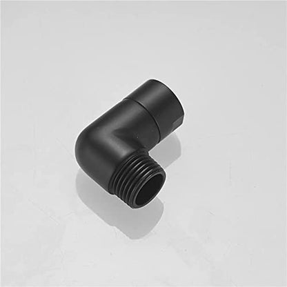 Black Shower Elbow Connector, Biveah Brass 90 Degree Shower Extension Arm Hose Elbow Adapter for Shower Head, KSB012B