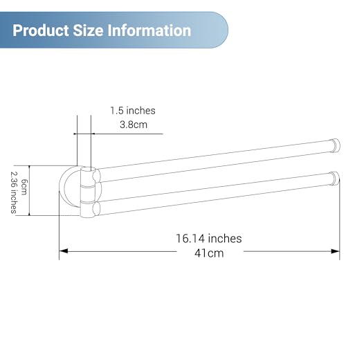 BGL Swivel Towel Bar for Bathroom Brushed Nickel,Swing Out Double Towel Bar 2-Arm Kitchen Wall Mounted Towel Hanger Holder for Bathroom Organizer - color: Brushed Nickel