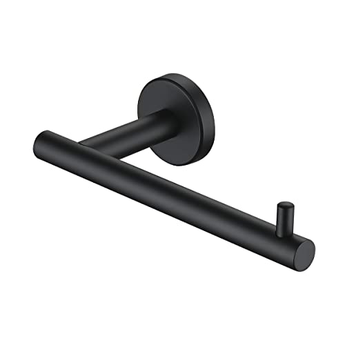 JQK Black Toilet Paper Holder, 5 Inch 304 Stainless Steel Thick 0.8mm Tissue Paper Dispenser, Matte Black Wall Mount, TPH100-PB - color: Black, size: Bar