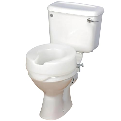 Ashby EasyFit Raised Toilet Seat – 4" (10 cm) Height – Secure Locking Design for Standard Toilets – REF 63144