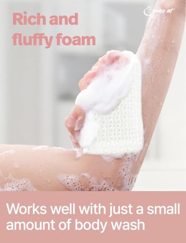 Korean Exfoliating Shower Cloth 2 Pack, Long Back Scrubber Washcloth for Body, Gentle & Quick-Dry Hanji Fabric, Soft Daily Cleansing, Made in Korea, Size (10.6 inX 37.4 in)