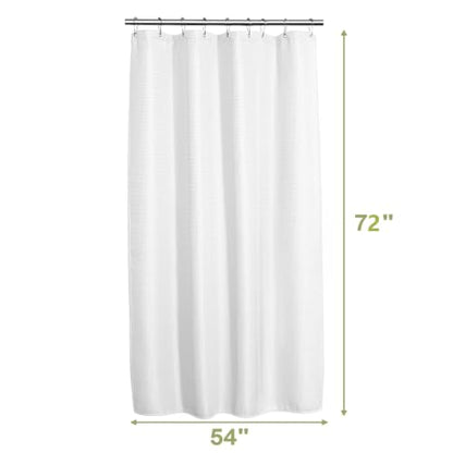 AmazerBath Stall Shower Curtain 54x72 Inches, White Shower Curtain Waffle Textured, Small Shower Curtain 54 Inches Wide, Fabric Bathroom Curtains Heavy Duty 240GSM, 9 Rustproof Metal Grommets - color: White, size: 54"W x 72"L (Pack of 1)