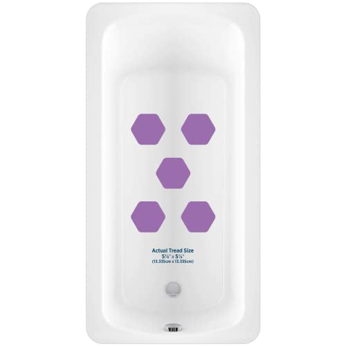Kahuna Grip Bathtub Bath and Shower 5¼" Hexagon Non-Slip Traction Treads (Purple) - color: Purple