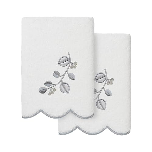 Jardin Turkish Cotton Scallop Towel-Grey-2 Pcs Hand Towel - color: Grey, size: 2 Pcs Hand Towel
