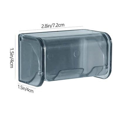 2 PCS Wall-Mounted Toothbrush Holder with Cover, 2-Slot Organizer for Bathroom, Shower, Dorm, Cabinet (Clear) - color: 2pack