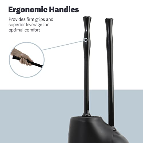 Casabella Bowl Brush & Plunger Combo - Heavy-Duty Toilet Plunger and Cleaning Brush, Ergonomic Handles, Durable Bowl Brush, Tackles Tough Clogs, Discreet Storage - size: (Pack of 1)
