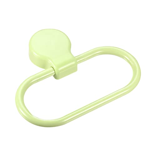HARFINGTON Wall Mounted Oval Towel Ring ABS Hanging Holder Self-Adhesive for Bathroom Kitchen Accessories, Green - color: Green