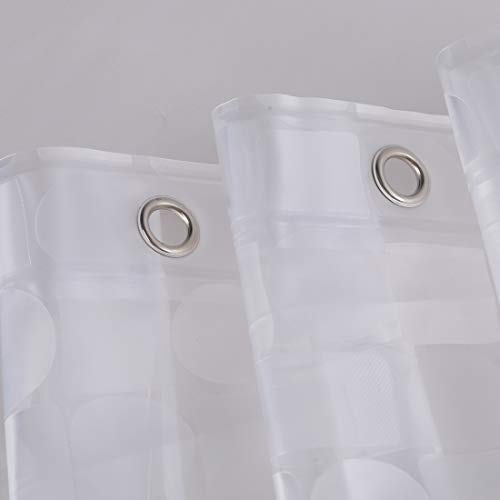 Plastic Clear Shower Curtain Liner 72x75 Inch EVA Waterproof Heavy Duty 8 Gauge Bathroom Shower Curtain Sets with Rustproof Grommets and 3 Strong Weights, 72 x 75 Inch - color: 3d-semi Sheer, size: 72"W x 75"L (Pack of 1)