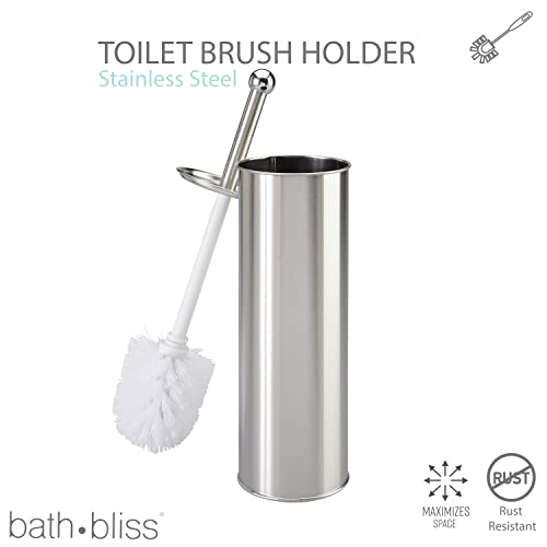 Bath Bliss Stainless Steel, Rust Resistant, Heavy Duty Toilet-Brushes, 2 Pack, Satin - size: 2 Pack