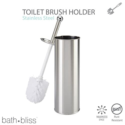 Bath Bliss Stainless Steel, Rust Resistant, Heavy Duty Toilet-Brushes, 2 Pack, Satin - size: 2 Pack