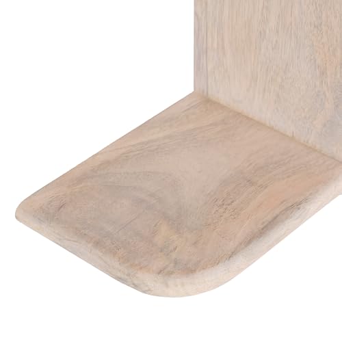 Kate and Laurel Madero Transitional Solid Wood Wall Shelf, 30 x 6 x 17, Whitewash, Modern Small Ladder Shelf for Use as Living Room Display Shelf or Over Toilet Storage Shelf - color: White