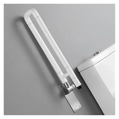Toilet Grab Bar, Folding Safety Rail for Elderly, Non-Slip ABS Plastic, Flip Up Down Design - color: Yellow