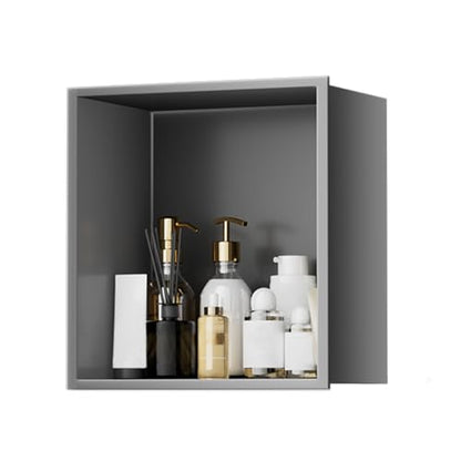 304 Stainless Steel Shower Niche, Single Recessed Shower Shelf for Bathroom, Wall Niche Insert - Home Storage, No Tile Needed,Grey - color: Grey