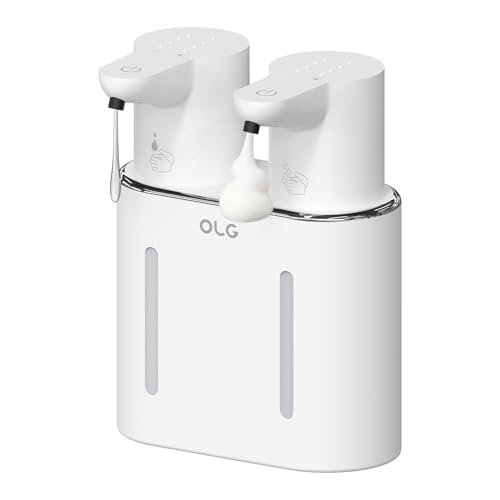 OLG Touchless Soap Dispenser - Automatic Hand - Dual Tank - 27 fl oz - Dish Detergent - Kitchen Bathroom - Foam and Liquid