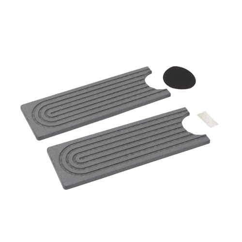 Aramox Diatomite Faucet Mat, Fast Drying Absorbent Pad with Sanding Tool, Dark Gray, 23.6x3.9 Inch, for Kitchen Bathroom RV Countertop - color: Dark Gray