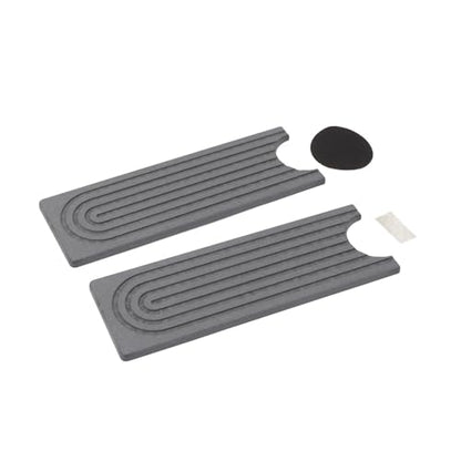 Aramox Diatomite Faucet Mat, Fast Drying Absorbent Pad with Sanding Tool, Dark Gray, 23.6x3.9 Inch, for Kitchen Bathroom RV Countertop - color: Dark Gray