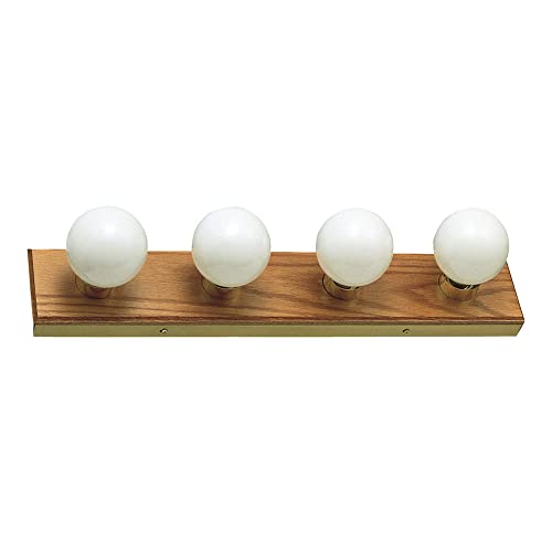 Design House 500207 4-Light Vanity Strip Light Contemporary Dimmable for Bathroom, Bedroom, Makeup Vanity, Honey Oak - color: Honey Oak