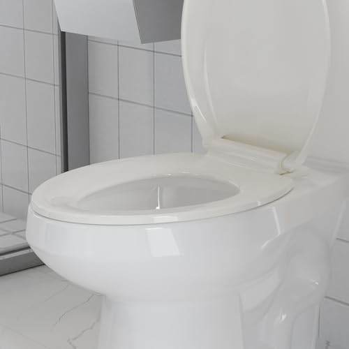 Toilet Seat, Elongated Toilet Seat with Quick-Release And Quick-Attach, Plastic Toilet Seat with Soft Close, Never Loosen, Easy Install and clean - Fits Most Elongated Toilets Biscuit - color: Biscuit, size: Elongated