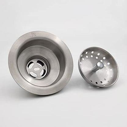 EADOT 3.5 Inch Nickel Sink Drain Assembly with Strainer Basket Stopper, 304 Stainless Steel Sink Strainer and Stopper