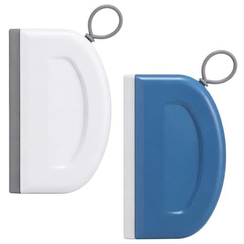2PCS Mini Squeegee Multi-Functional Shower Mirror Squeegee | 4.09 Inch Streak-Free Silicone Blade for Bathroom Mirror Kitchen Car Rv