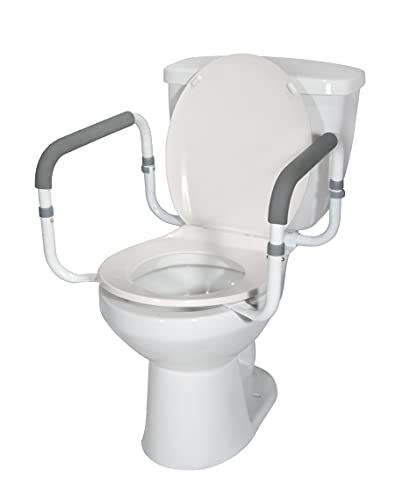 Drive Medical Bathroom Grab Bar for Toilets, White | Bathroom Grab Bar Mounts Near the Toilet to Provide Sturdy, Reliable Support and Improve Bathroom Safety - size: 1 Count (Pack of 1)