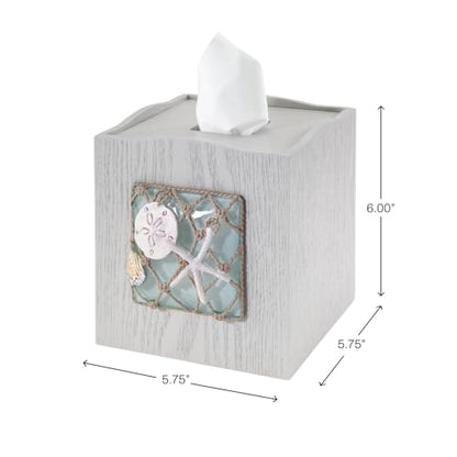 Avanti Linens - Tissue Box Cover, Coastal Home Decor, Seaglass - size: Tissue Box Cover
