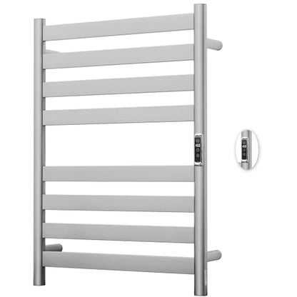 Heated Wall Mounted Electric Towel Warmer Rack,Timer & Temperature Control, 8 Bar Stainless Steel Towel Heater for Bathroom (Brushed, 8 Bars) - color: Brushed, size: 8 Bars