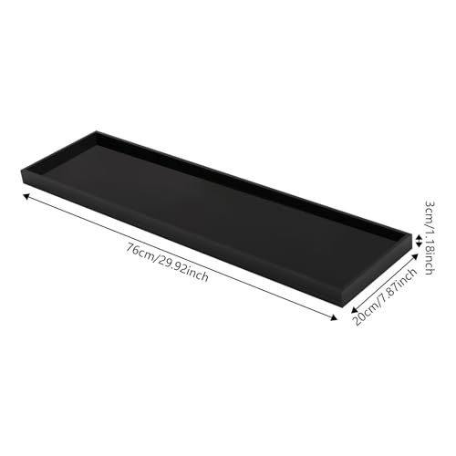 Acrylic Bathtub Tray, 29.9x7.9 Inch Bath Tray with 66lbs Capacity, 8mm Thick Spa Tub Shelf for Wine Book Tablet, Clear/Clear Black/Pure Black (Pure Black) - color: Pure Black