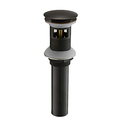 Bathroom Faucet Vessel Vanity Sink Pop up Drain Stopper with Overflow Oil Rubbed Bronze Fits Bathroom Standard Sink Hole 1-1/2" to 1-3/4" - color: Bronze, size: Overflow