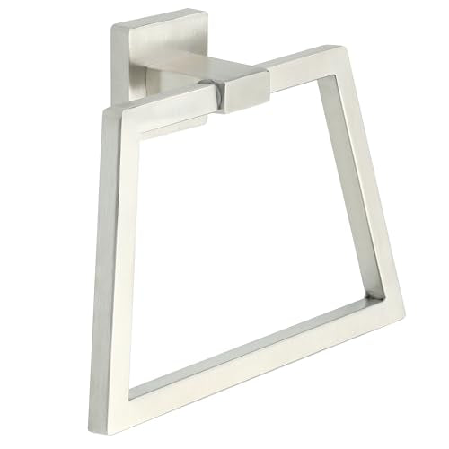 Alise Hand Towel Holder for Bathroom Wall Mount,Brushed Nickel | Trapezoid Bath Towel Ring Towel Rack for Bathroom Kitchen Walls,SUS304 Stainless Steel Towel Hanger for Bathroom - color: Brushed Nickel