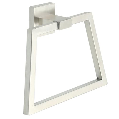 Alise Hand Towel Holder for Bathroom Wall Mount,Brushed Nickel | Trapezoid Bath Towel Ring Towel Rack for Bathroom Kitchen Walls,SUS304 Stainless Steel Towel Hanger for Bathroom - color: Brushed Nickel