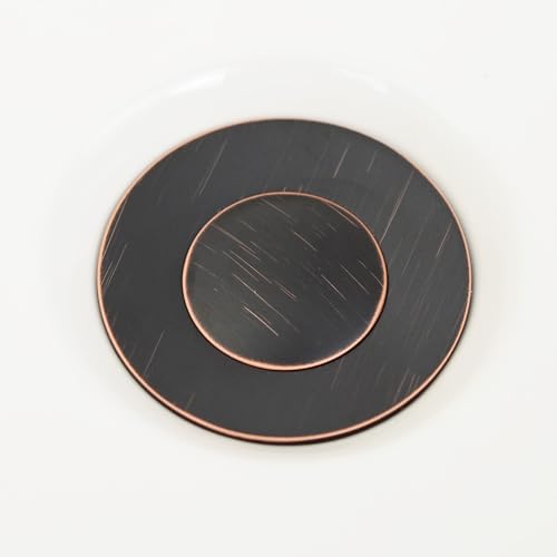 Purelux Bathroom Faucet Vanity Sink Metal Pop-Up Drain Stopper Assembly with Lift Rod and Overflow, Oil Rubbed Bronze Finish - color: Orb