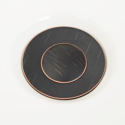 Purelux Bathroom Faucet Vanity Sink Metal Pop-Up Drain Stopper Assembly with Lift Rod and Overflow, Oil Rubbed Bronze Finish - color: Orb